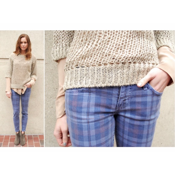 CURRENT/ELLIOTT • The Stiletto Lake Plaid Low-Rise Skinny Jeans - Picture 14 of 14